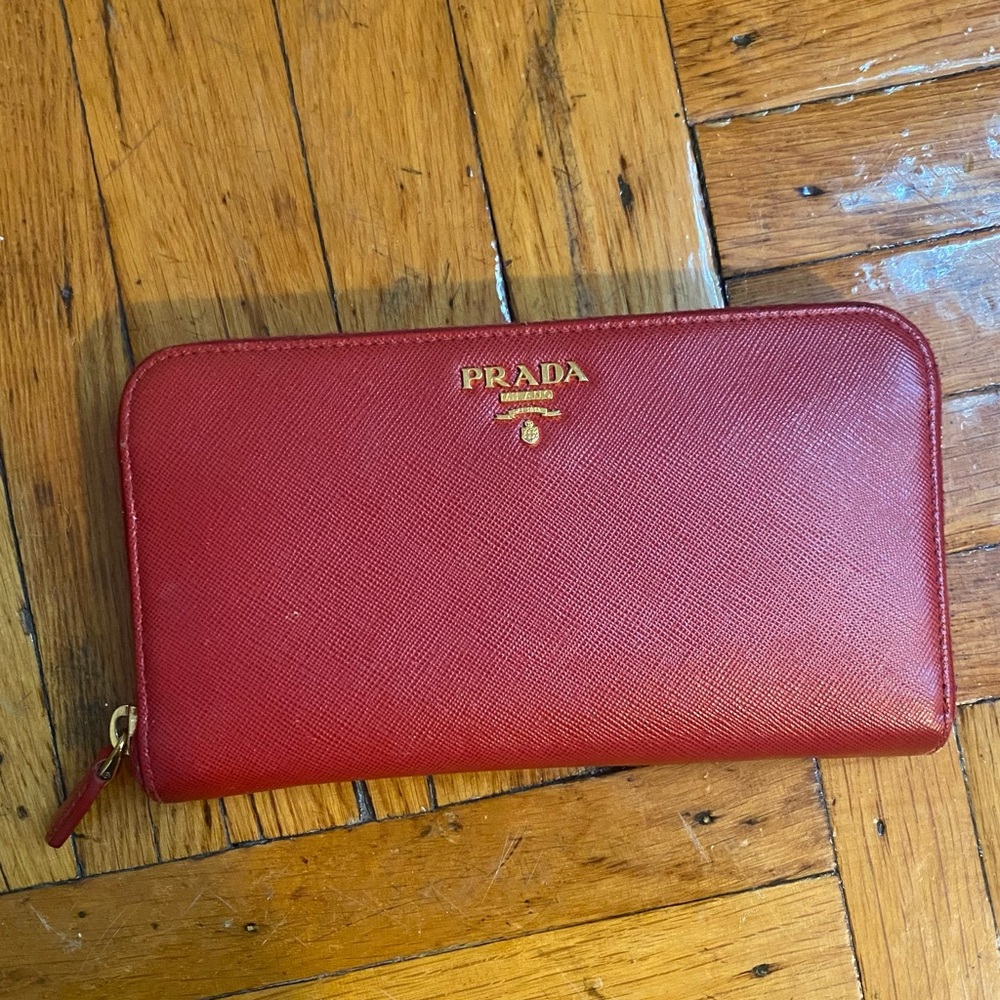 Prada Saffiano Zip Wallet